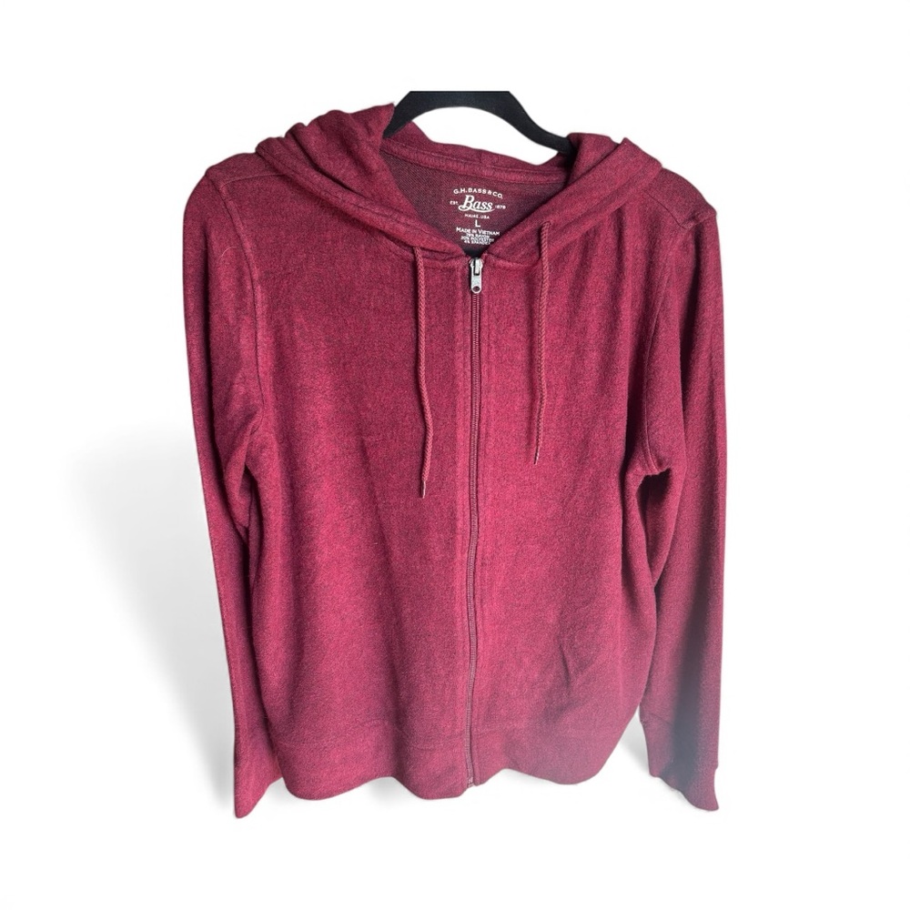 G.H. Bass & Co. Full Zip Burgandy Hoodie, Size L